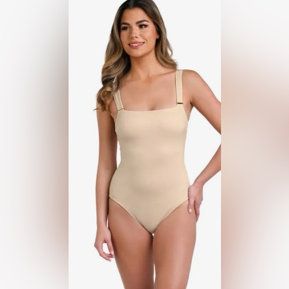 La Blanca Square Neck Swimsuit size 16 Sand-NWT-$180